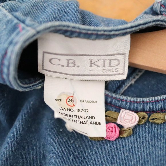 Vintage kids GIRLS CLUB denim frilled dress - Picture 9 of 9